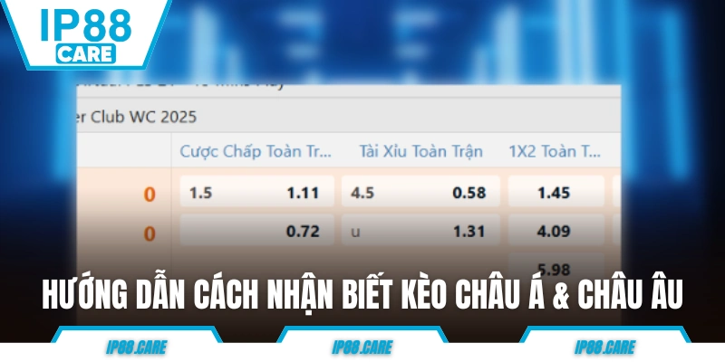 Hướng dẫn cách nhận biết kèo châu Á và châu Âu